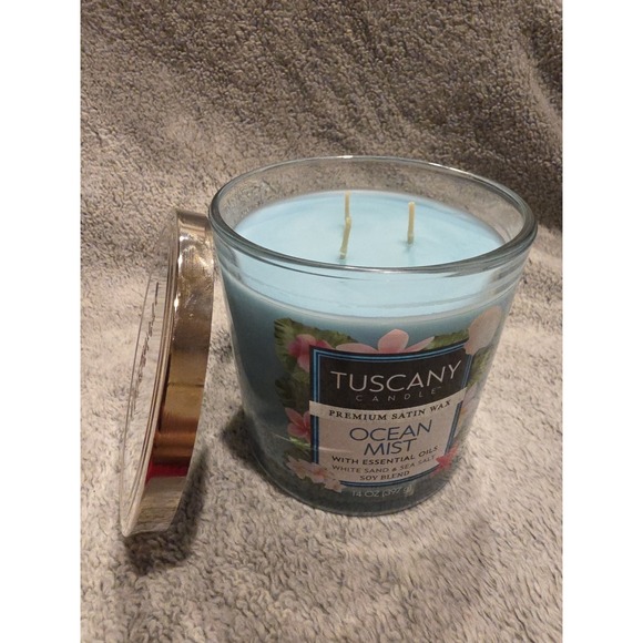 Tuscany Candle 14 oz. OCEAN MIST, WILD HONEYSUCKLE, PINEAPPLE GINGER Candle New - Picture 2 of 4
